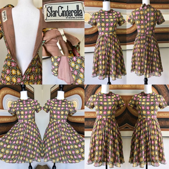 🌸Vintage ‘50s Cherry Blossoms Dress XS/S🌸 - Picture 6 of 8
